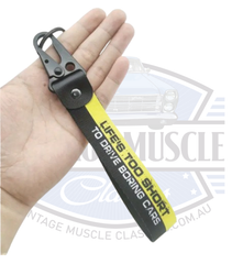 Life's too short to drive boring cards - Embroided Key Ring Key Chain