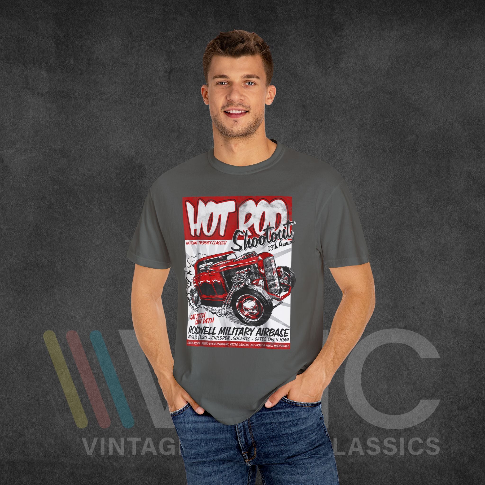 Hot Rod Shoot Out - Unisex Garment-Dyed T-shirt