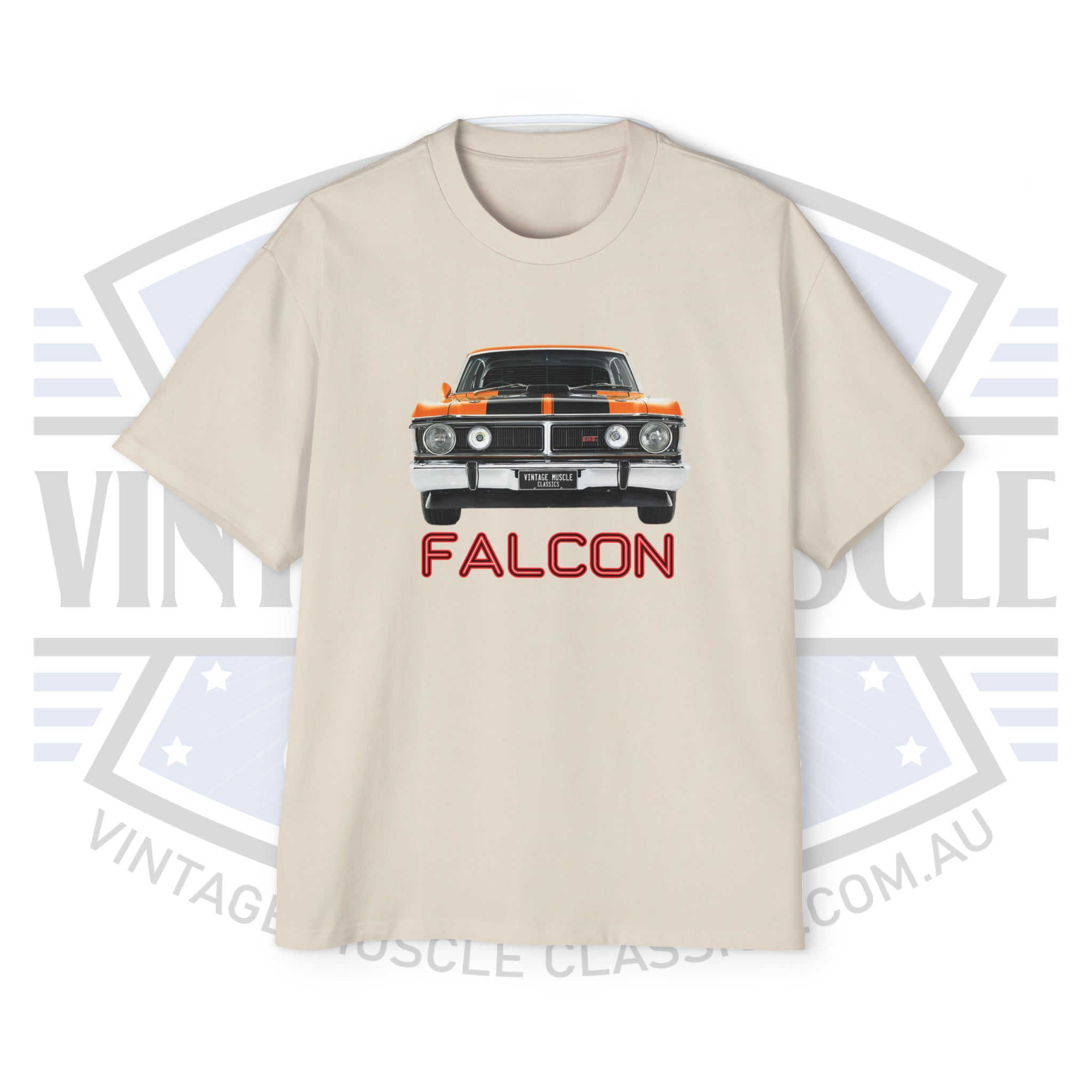 Falcon XY (Orange) - Men's Heavy Oversized Tee