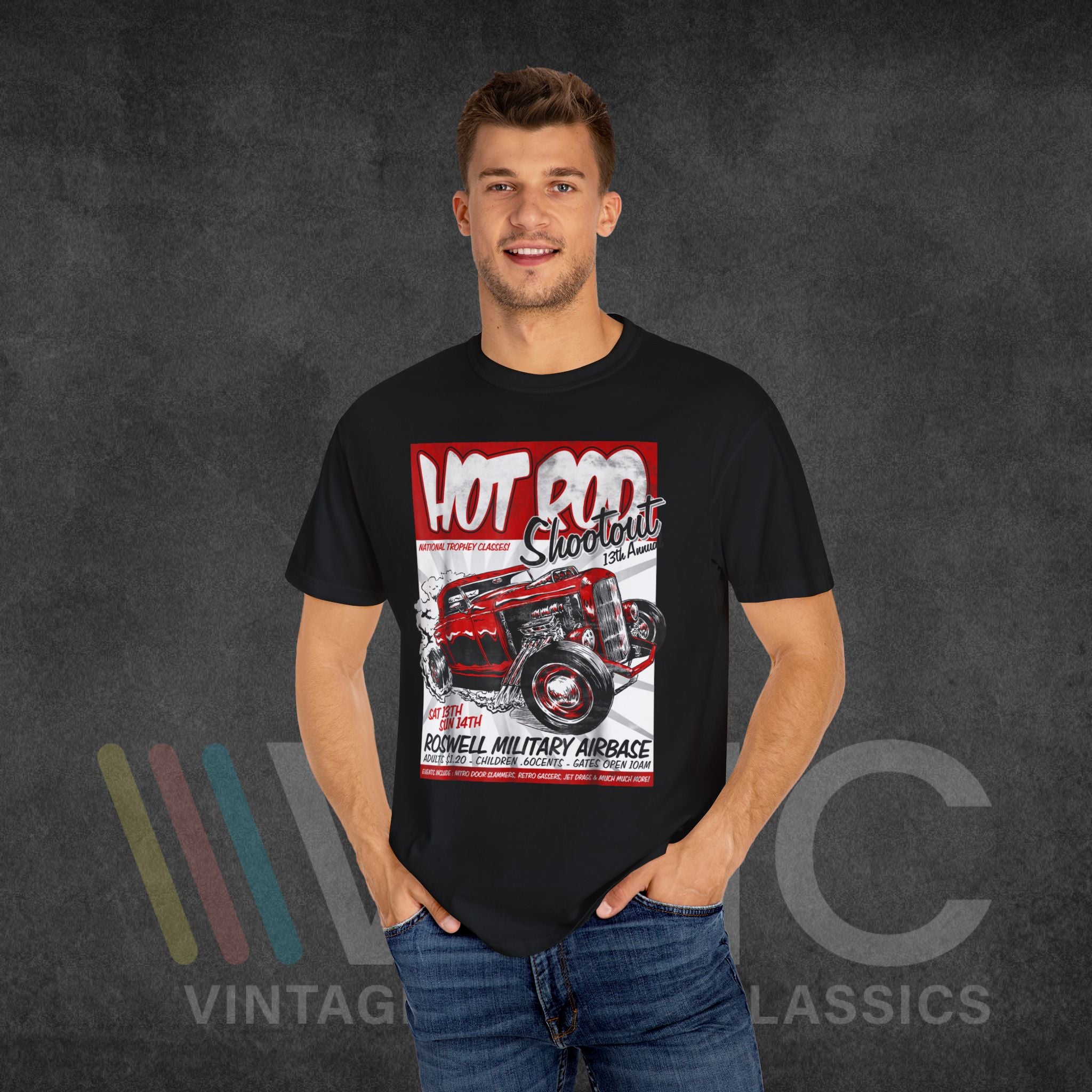 Hot Rod Shoot Out - Unisex Garment-Dyed T-shirt