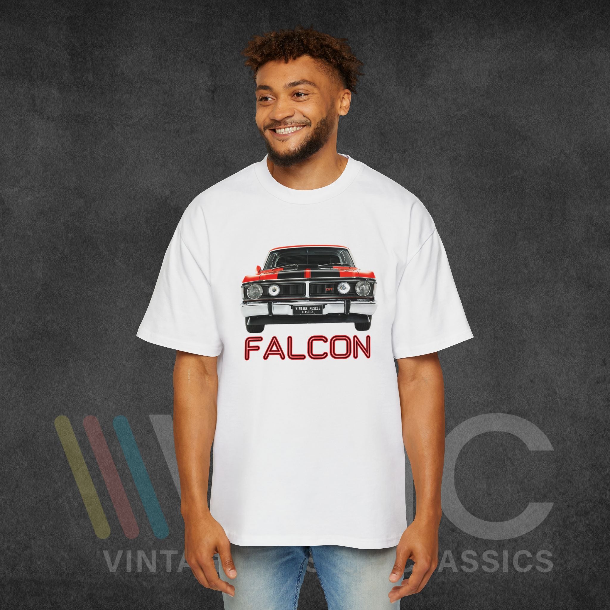 Falcon XY (Red) - Men's Heavy Oversized Tee