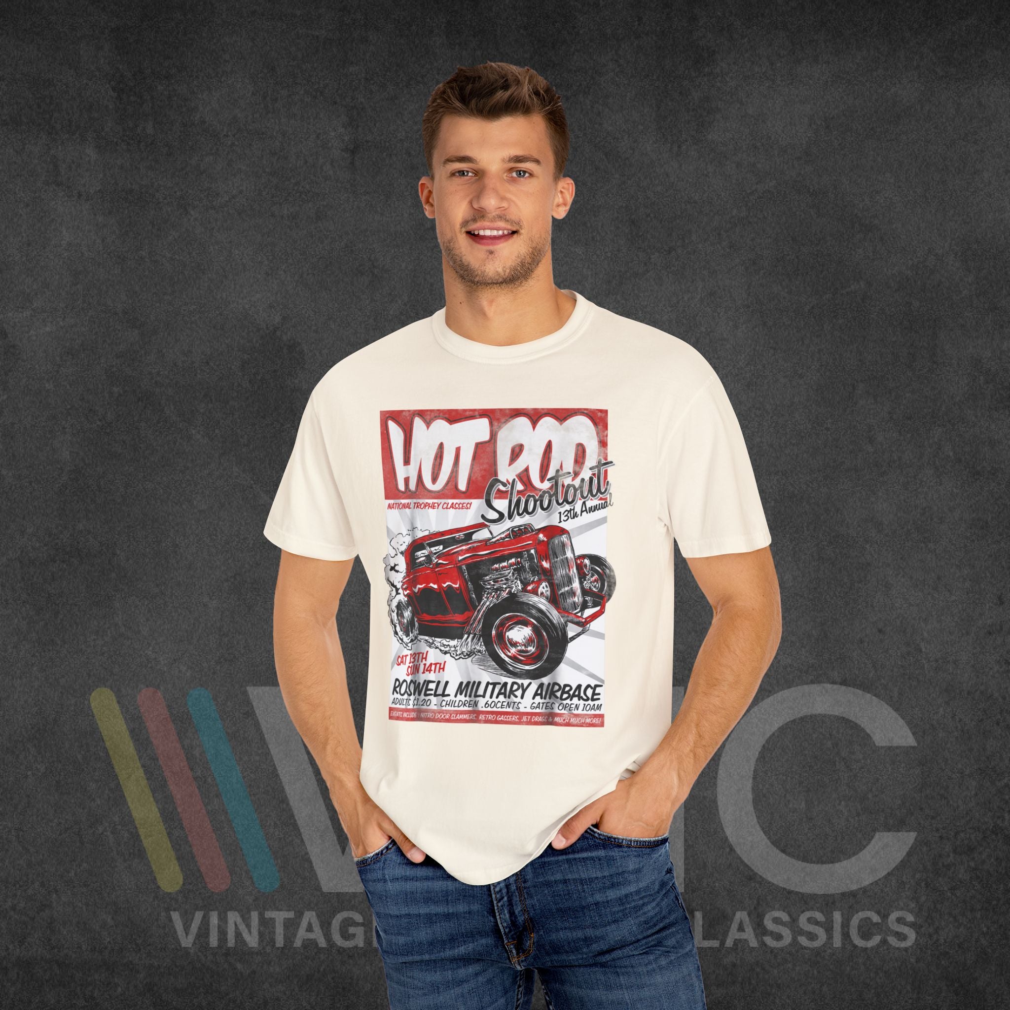 Hot Rod Shoot Out - Unisex Garment-Dyed T-shirt