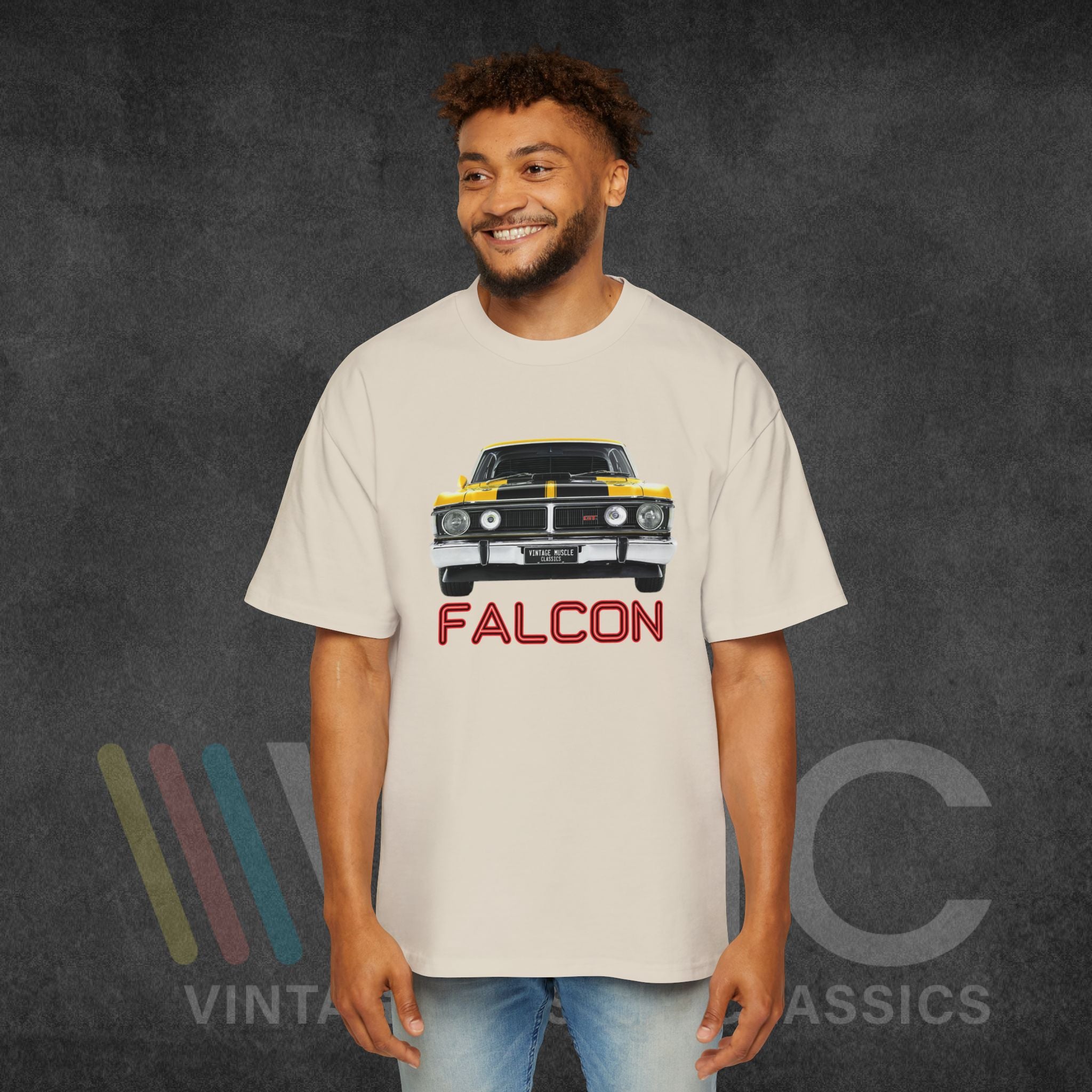 Falcon XY (Yellow) - Men's Heavy Oversized Tee