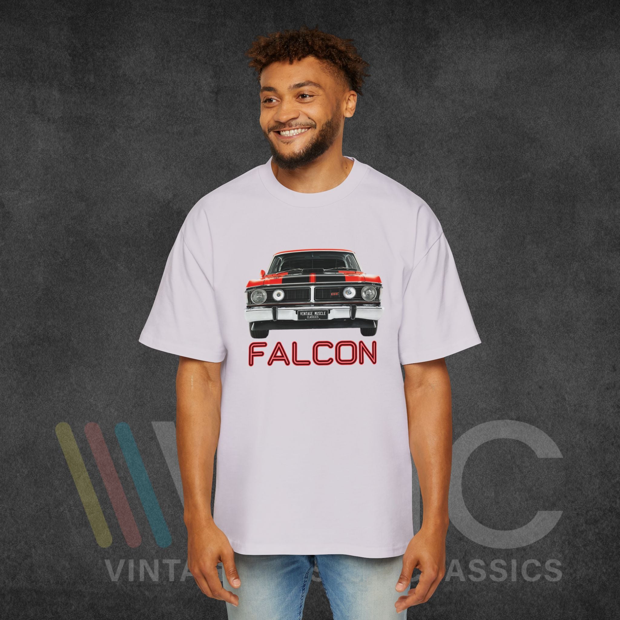 Falcon XY (Red) - Men's Heavy Oversized Tee