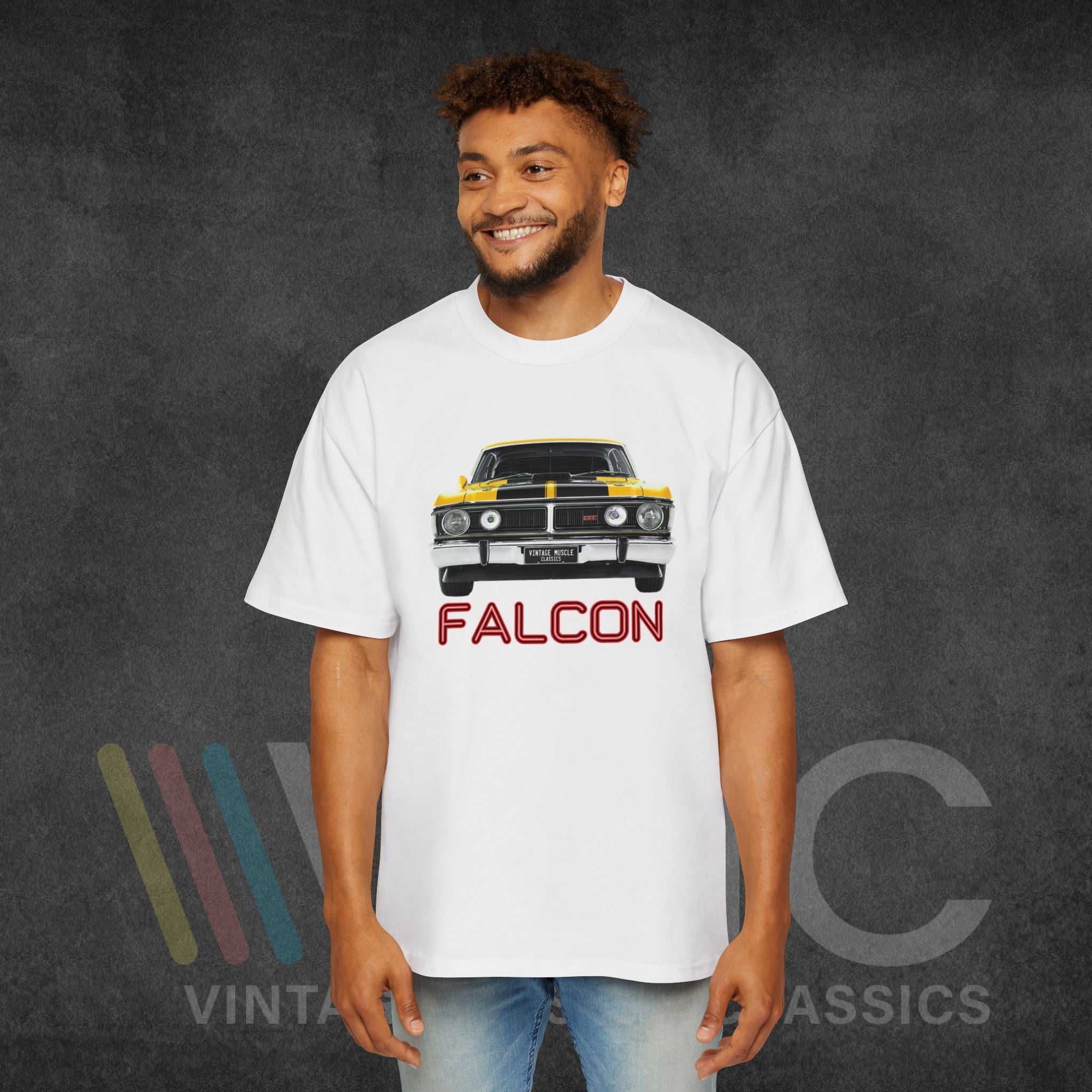 Falcon XY (Yellow) - Men's Heavy Oversized Tee